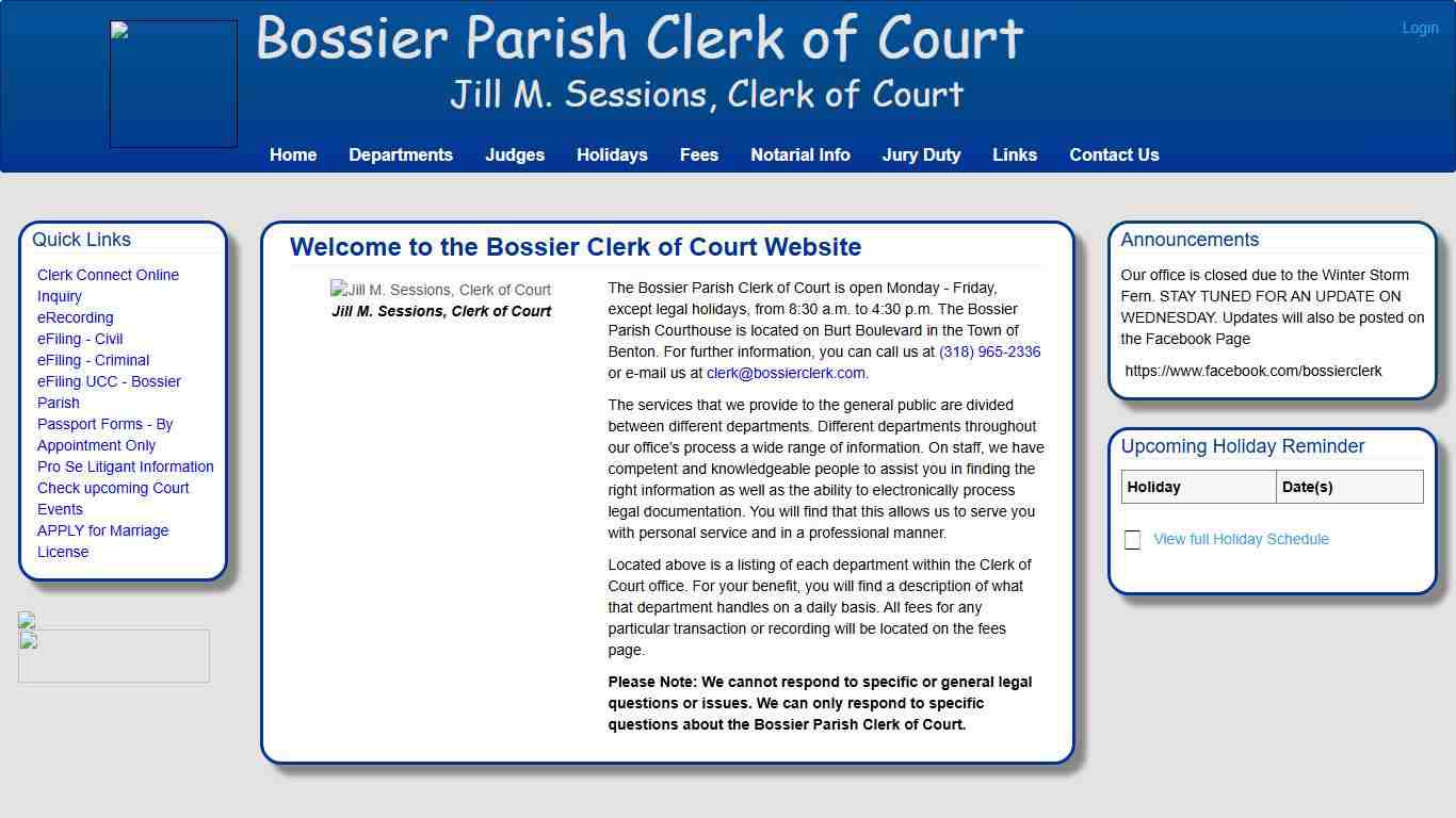 Bossier Clerk of Court - Home