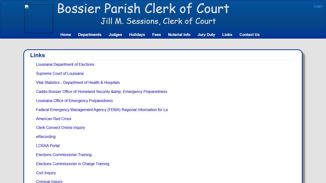 Bossier Clerk of Court - Links